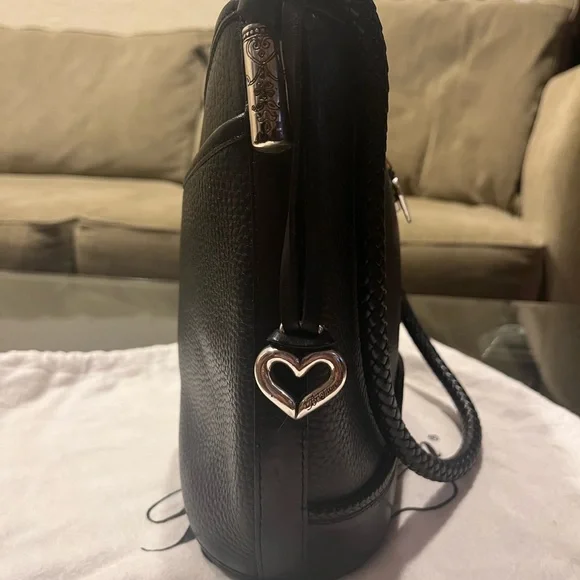 Like new, Brighton Black Textured Leather Shoulder Bag - Picture 5 of 8